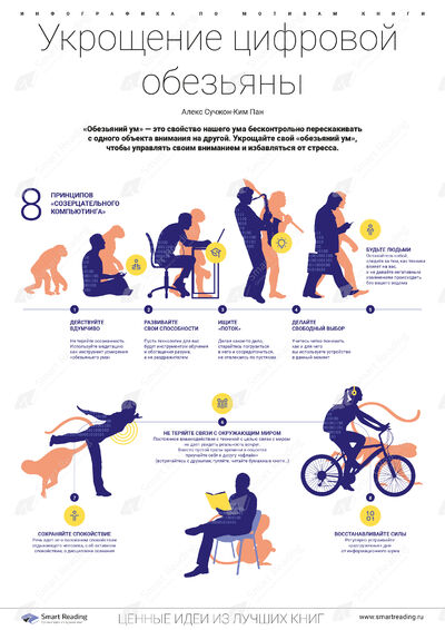Инфографика для книги «Укрощение цифровой обезьяны»